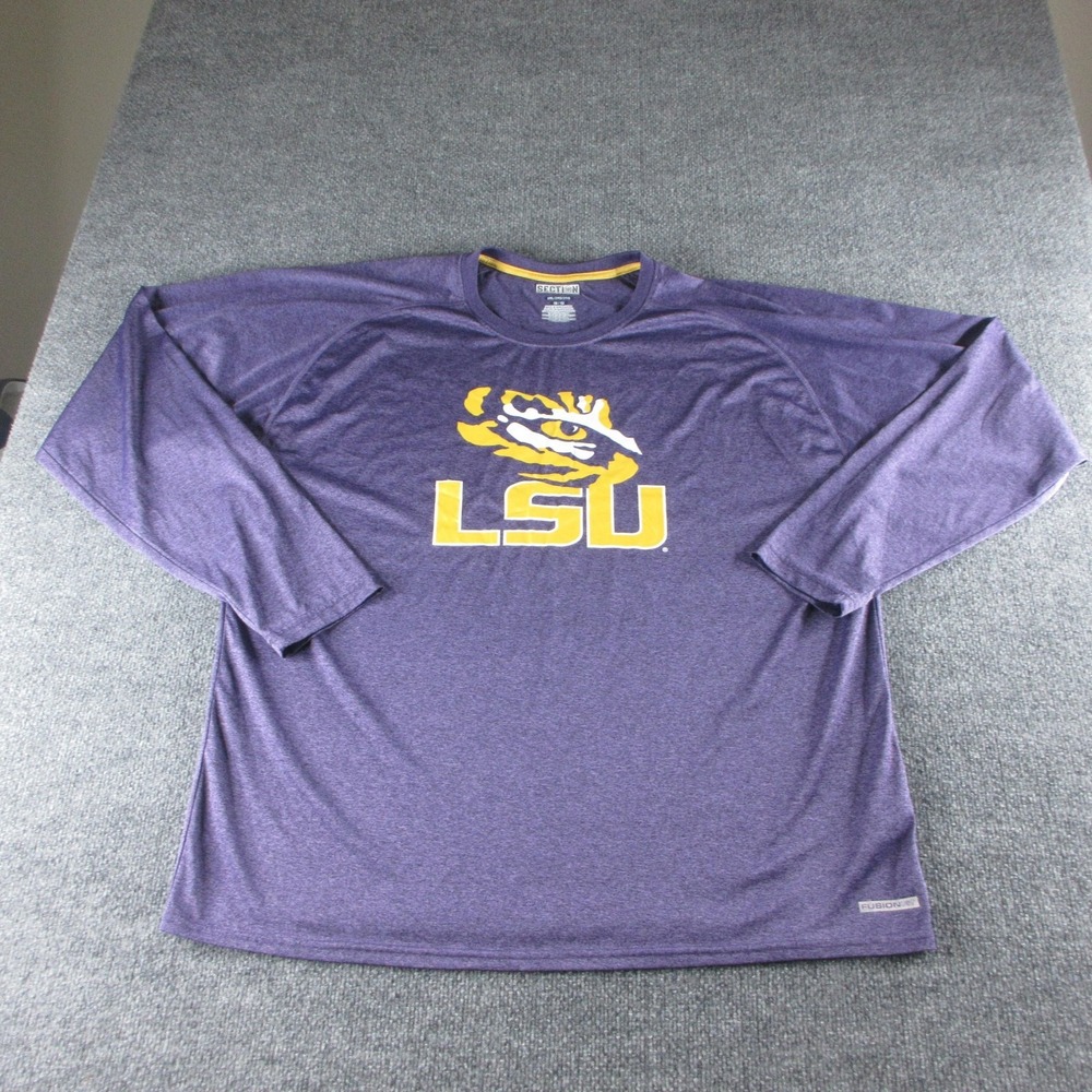 LSU Tigers Shirt Mens 2XL Purple NCAA Football Section 101 Long Sleeve‎ Tee
